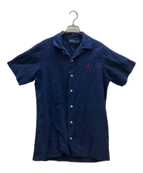 POLO RALPH LAUREN（ポロ・ラルフローレン）POLO RALPH LAUREN (ポロ・ラルフローレン) オープンカラーレーヨンシャツ ネイビー サイズ:Sの古着・服飾アイテム