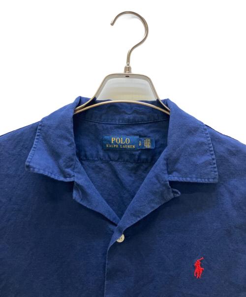 POLO RALPH LAUREN（ポロ・ラルフローレン）POLO RALPH LAUREN (ポロ・ラルフローレン) オープンカラーレーヨンシャツ ネイビー サイズ:Sの古着・服飾アイテム