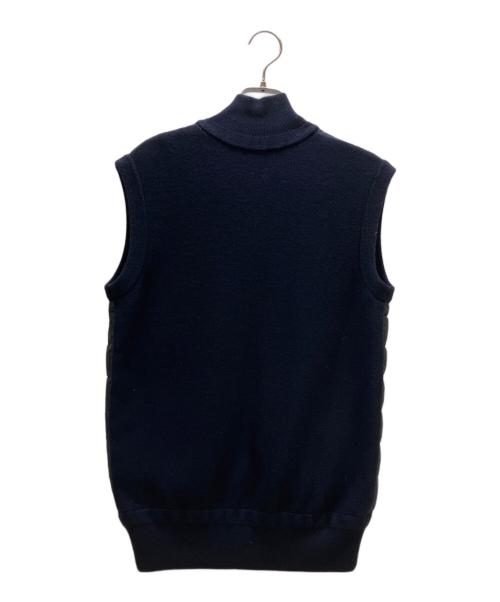 MONCLER（モンクレール）MONCLER (モンクレール) ニット切替ダウンベスト MAGLIONE TRICOT GILET ネイビー サイズ:Mの古着・服飾アイテム
