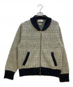 Thom Browneトムブラウン）の古着「ニットジャケット」｜ホワイト×ネイビー