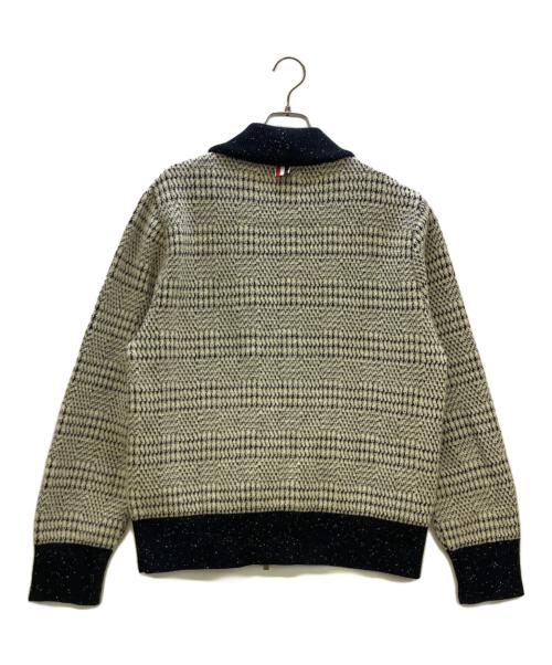 Thom Browne（トムブラウン）Thom Browne (トムブラウン) ニットジャケット ホワイト×ネイビー サイズ:4の古着・服飾アイテム