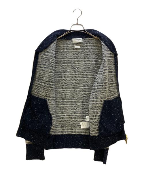 Thom Browne（トムブラウン）Thom Browne (トムブラウン) ニットジャケット ホワイト×ネイビー サイズ:4の古着・服飾アイテム