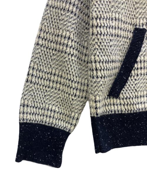 Thom Browne（トムブラウン）Thom Browne (トムブラウン) ニットジャケット ホワイト×ネイビー サイズ:4の古着・服飾アイテム