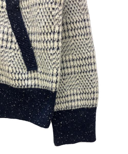 Thom Browne（トムブラウン）Thom Browne (トムブラウン) ニットジャケット ホワイト×ネイビー サイズ:4の古着・服飾アイテム