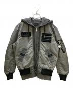 DIESELディーゼル）の古着「レイヤード ボンバージャケット」｜グレー