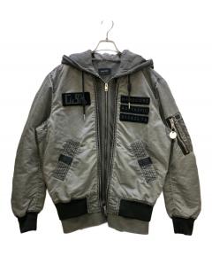 中古・古着通販】DIESEL (ディーゼル) 刺繍MA-1ブルゾン ブラック