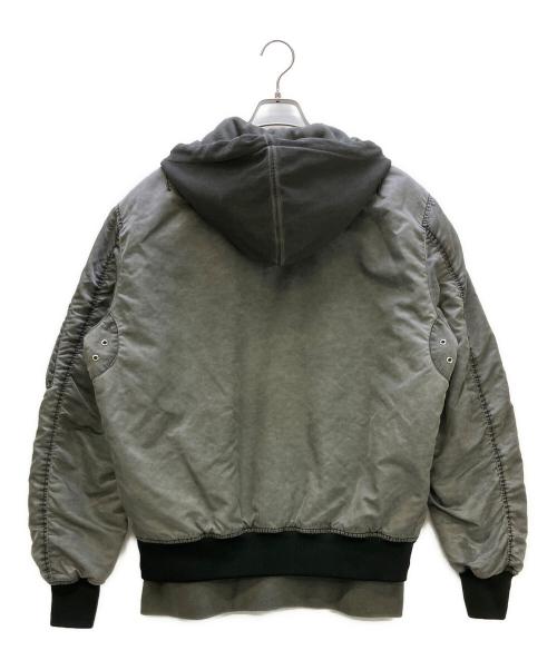 DIESEL（ディーゼル）DIESEL (ディーゼル) レイヤード ボンバージャケット グレー サイズ:Lの古着・服飾アイテム