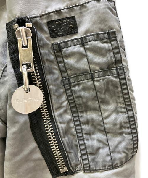 DIESEL（ディーゼル）DIESEL (ディーゼル) レイヤード ボンバージャケット グレー サイズ:Lの古着・服飾アイテム