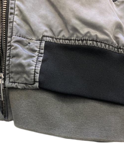 DIESEL（ディーゼル）DIESEL (ディーゼル) レイヤード ボンバージャケット グレー サイズ:Lの古着・服飾アイテム