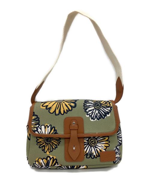 maison kitsune（メゾンキツネ）maison kitsune (メゾンキツネ) セミショルダーバッグ グリーン×ブラウンの古着・服飾アイテム