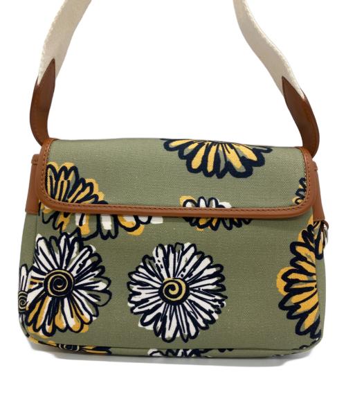 maison kitsune（メゾンキツネ）maison kitsune (メゾンキツネ) セミショルダーバッグ グリーン×ブラウンの古着・服飾アイテム