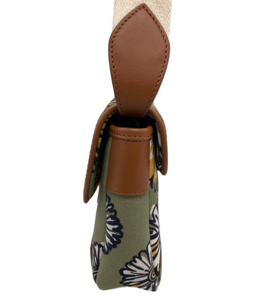 maison kitsune（メゾンキツネ）maison kitsune (メゾンキツネ) セミショルダーバッグ グリーン×ブラウンの古着・服飾アイテム