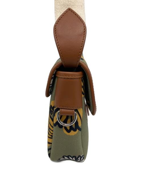 maison kitsune（メゾンキツネ）maison kitsune (メゾンキツネ) セミショルダーバッグ グリーン×ブラウンの古着・服飾アイテム