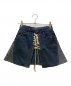 Hysteric Glamourヒステリックグラマー）の古着「ミニスカート KINKY JEANS」｜インディゴ