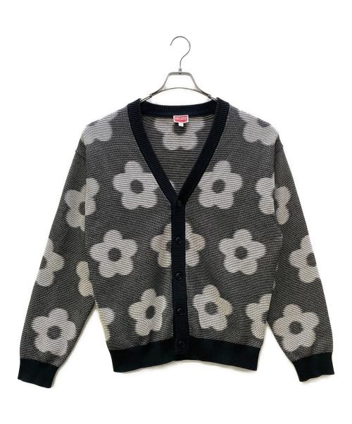 KENZO（ケンゾー）KENZO (ケンゾー) 厚手カーディガン ブラック×ホワイト サイズ:Mの古着・服飾アイテム