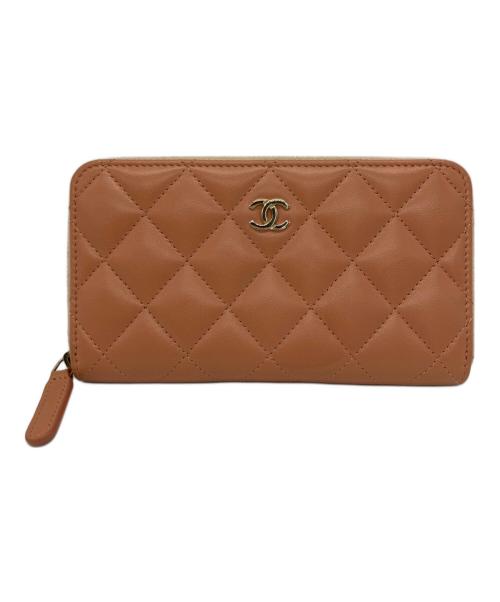 CHANEL（シャネル）CHANEL (シャネル) ラウンドファスナー財布 ピンクの古着・服飾アイテム