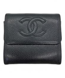CHANEL（シャネル）の古着「コンパクトウォレット 	ココマーク」｜ブラック