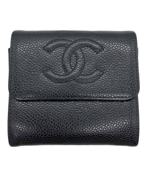 CHANEL（シャネル）CHANEL (シャネル) コンパクトウォレット 	ココマーク ブラックの古着・服飾アイテム