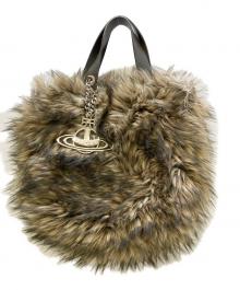 Vivienne Westwood（ヴィヴィアンウエストウッド）の古着「フェイクファートートバッグ」｜オリーブ
