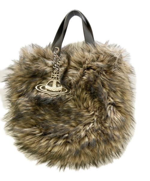 Vivienne Westwood（ヴィヴィアンウエストウッド）Vivienne Westwood (ヴィヴィアンウエストウッド) フェイクファートートバッグ オリーブの古着・服飾アイテム