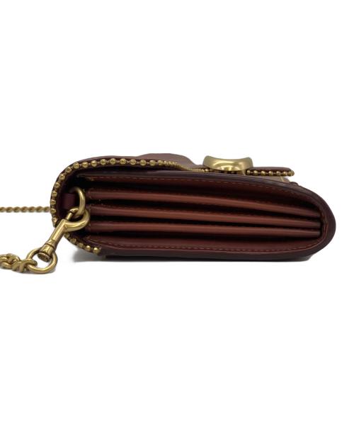 COACH（コーチ）COACH (コーチ) チェーンショルダーバッグ タビー チェーン クラッチ シグネチャー キャンバス ウィズ ビーズチェーン ブラウンの古着・服飾アイテム