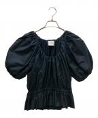 merletteマーレット）の古着「半袖ブラウス 25SS Scoop Neck Blouse」｜ネイビー