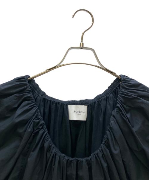 merlette（マーレット）merlette (マーレット) 半袖ブラウス 25SS Scoop Neck Blouse ネイビー サイズ:Sの古着・服飾アイテム