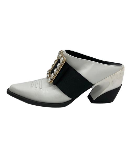 Roger Vivier（ロジェ ヴィヴィエ）Roger Vivier (ロジェ ヴィヴィエ) ミュール ヴィヴテックスストラスミュール ホワイト サイズ:36の古着・服飾アイテム