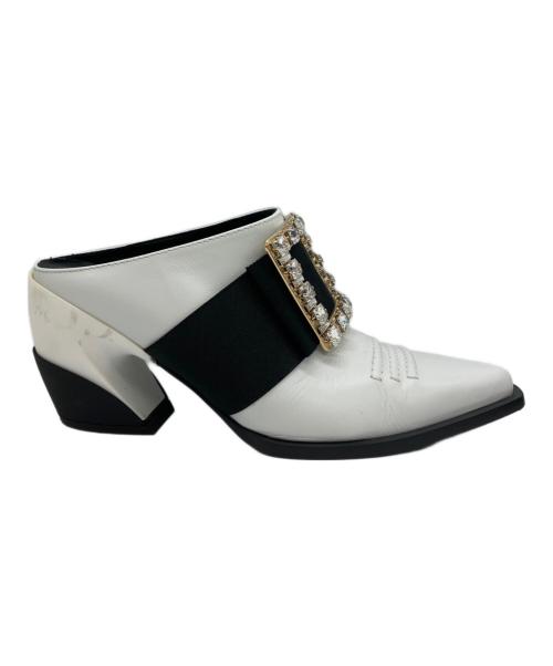 Roger Vivier（ロジェ ヴィヴィエ）Roger Vivier (ロジェ ヴィヴィエ) ミュール ヴィヴテックスストラスミュール ホワイト サイズ:36の古着・服飾アイテム