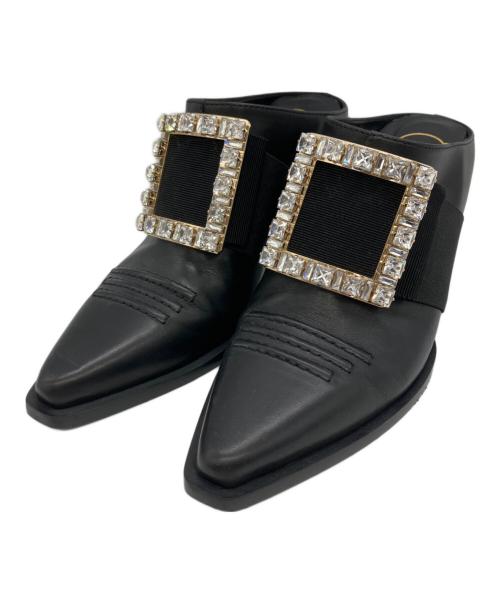 Roger Vivier（ロジェ ヴィヴィエ）Roger Vivier (ロジェ ヴィヴィエ) ミュール ブラック×ホワイト サイズ:36の古着・服飾アイテム