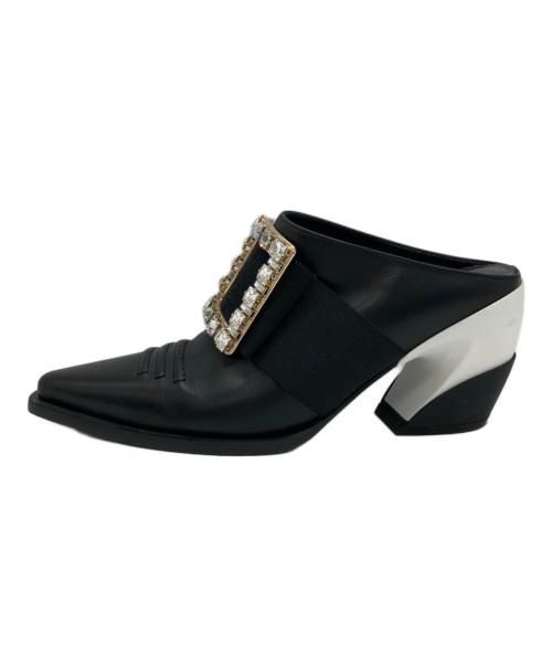 Roger Vivier（ロジェ ヴィヴィエ）Roger Vivier (ロジェ ヴィヴィエ) ミュール ブラック×ホワイト サイズ:36の古着・服飾アイテム