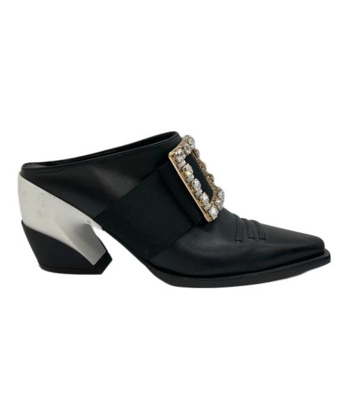Roger Vivier（ロジェ ヴィヴィエ）Roger Vivier (ロジェ ヴィヴィエ) ミュール ブラック×ホワイト サイズ:36の古着・服飾アイテム