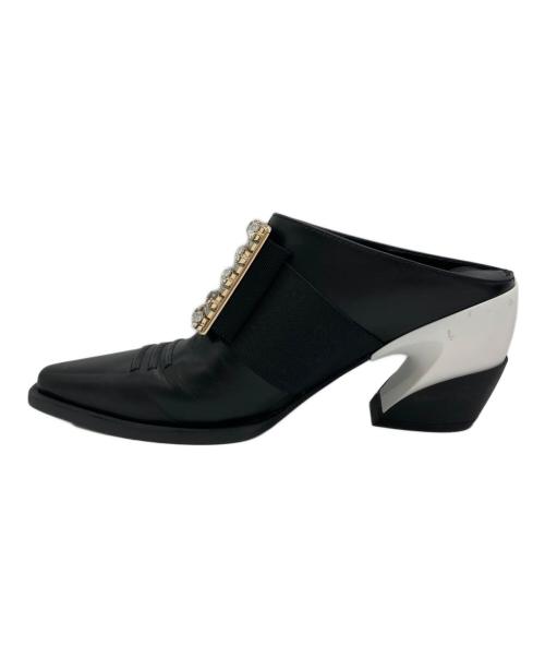 Roger Vivier（ロジェ ヴィヴィエ）Roger Vivier (ロジェ ヴィヴィエ) ミュール ブラック×ホワイト サイズ:36の古着・服飾アイテム