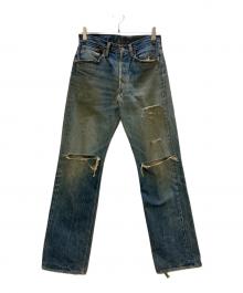 LEVI'S（リーバイス）の古着「501XX革パッチデニムパンツ」｜ブルー