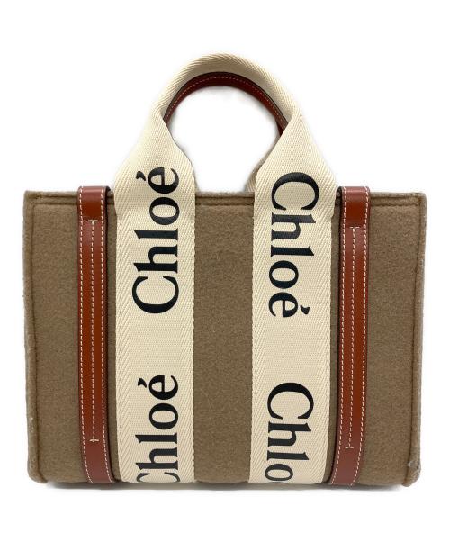 Chloe（クロエ）Chloe (クロエ) ウッディスモールトートバッグ ブラウンの古着・服飾アイテム