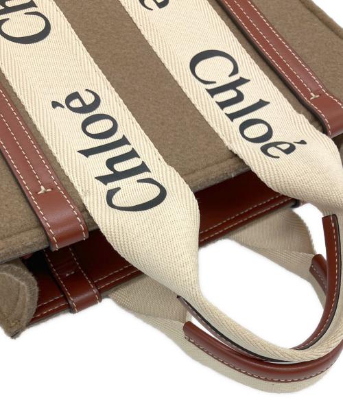 Chloe（クロエ）Chloe (クロエ) ウッディスモールトートバッグ ブラウンの古着・服飾アイテム