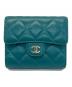CHANEL（シャネル）の古着「3つ折り財布 マトラッセ」｜グリーン