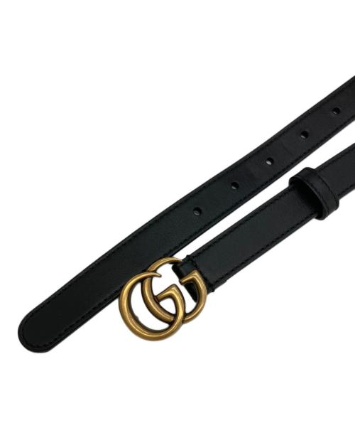 GUCCI（グッチ）GUCCI (グッチ) スリムベルト ダブルG ブラックの古着・服飾アイテム