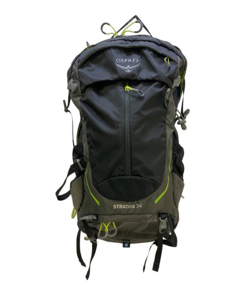 OSPREY（オスプレー）OSPREY (オスプレー) バックパック STRATOS 34 ブラック×黄緑の古着・服飾アイテム