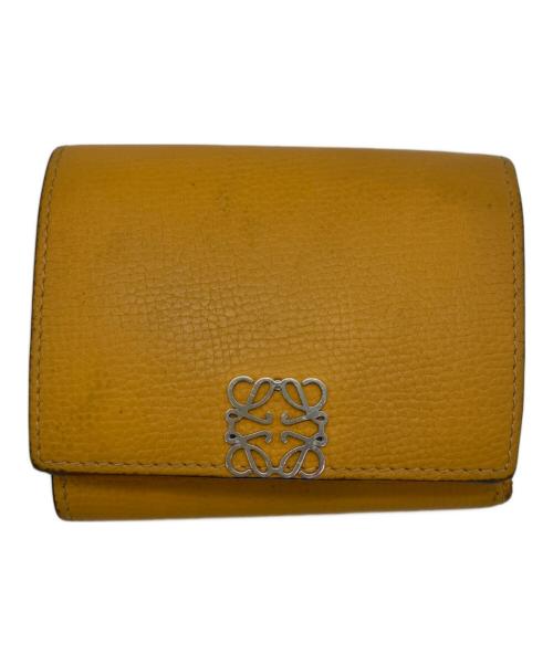 LOEWE（ロエベ）LOEWE (ロエベ) 3つ折り財布 アナグラム トライフォールド イエローの古着・服飾アイテム
