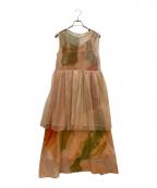 Ameriアメリ）の古着「3WAY MARGOT GEL ART DRESS」｜オレンジ×グリーン