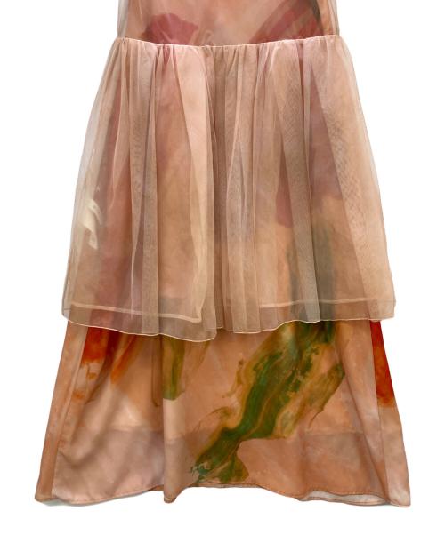 Ameri（アメリ）Ameri (アメリ) 3WAY MARGOT GEL ART DRESS オレンジ×グリーン サイズ:Sの古着・服飾アイテム