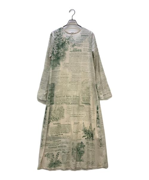 Ameri（アメリ）Ameri (アメリ) vintage PICTURE BOOK TATTOO DRESS グリーン×ホワイト サイズ:Mの古着・服飾アイテム