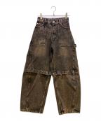 Ameriアメリ）の古着「MEDI 2WAY REMOVE DENIM PANTS」｜ブラウン