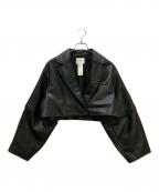 Ameriアメリ）の古着「2WAY FAKE LEATHER SHORT JACKET」｜ブラック