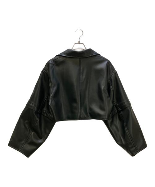 Ameri（アメリ）AMERI (アメリ) 2WAY FAKE LEATHER SHORT JACKET ブラック サイズ:Freeの古着・服飾アイテム