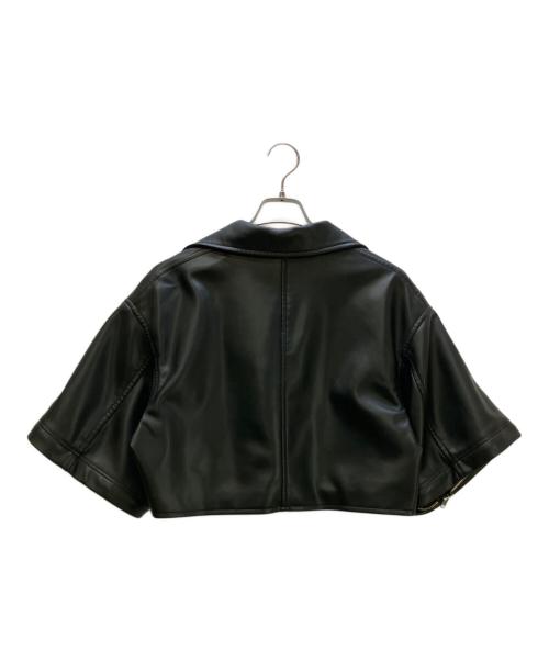 Ameri（アメリ）AMERI (アメリ) 2WAY FAKE LEATHER SHORT JACKET ブラック サイズ:Freeの古着・服飾アイテム