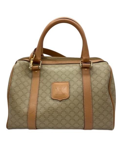CELINE（セリーヌ）CELINE (セリーヌ) ミニボストンバッグ マカダム ベージュ×ブラウンの古着・服飾アイテム