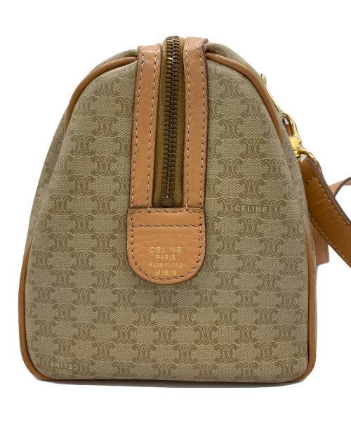 CELINE（セリーヌ）CELINE (セリーヌ) ミニボストンバッグ マカダム ベージュ×ブラウンの古着・服飾アイテム