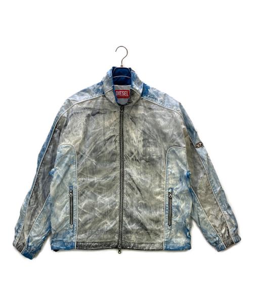 DIESEL（ディーゼル）DIESEL (ディーゼル) ジップアップジャケット J-CREED TRACK JACKET グレー×ブルー サイズ:48の古着・服飾アイテム